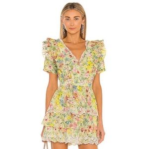 LoveshackFancy Aldina Tiered Mini Dress size Small